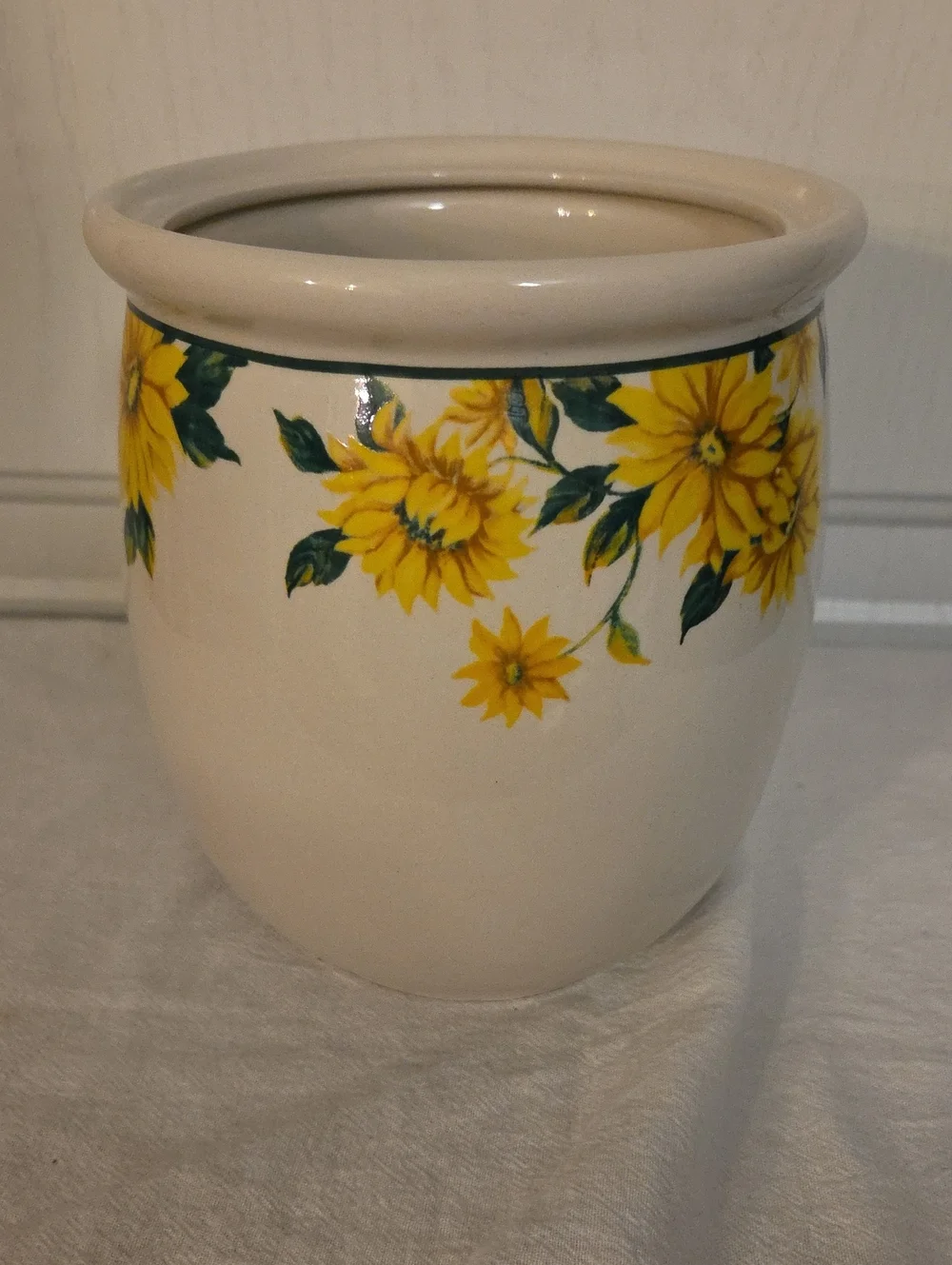 Thompson Pottery Sunflower Accent Ceramic Crock